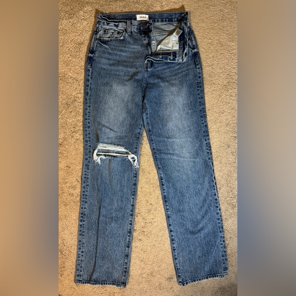 Pistola Cassie Jean Light Wash Super High Rise Straight Leg REVOLVE - Picture 4 of 7